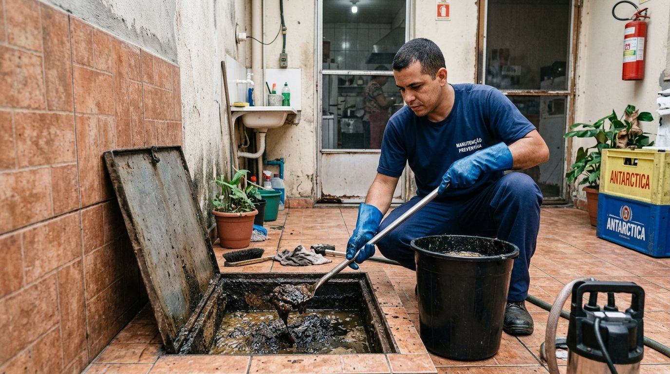 Limpeza de Caixa de Gordura com Equipe em Passo Fundo‑RS